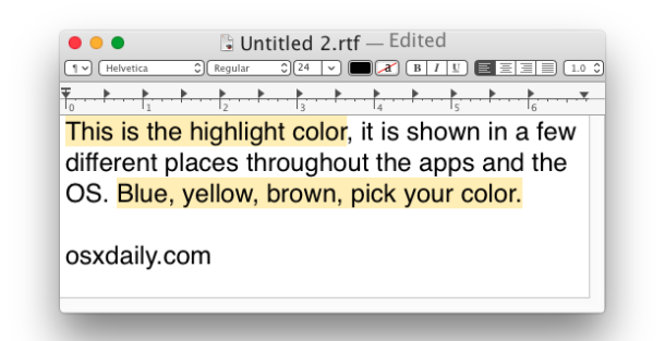 Mac OS X 中的高亮颜色