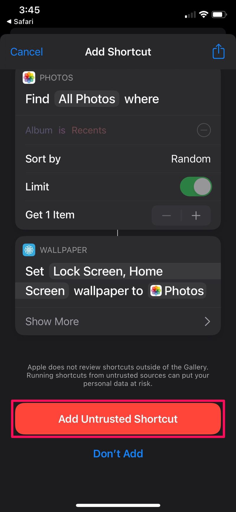 如何使用快捷方式自动更改 iPhone 墙纸