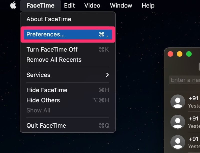 如何在 Mac 上更改 FaceTime 来电显示