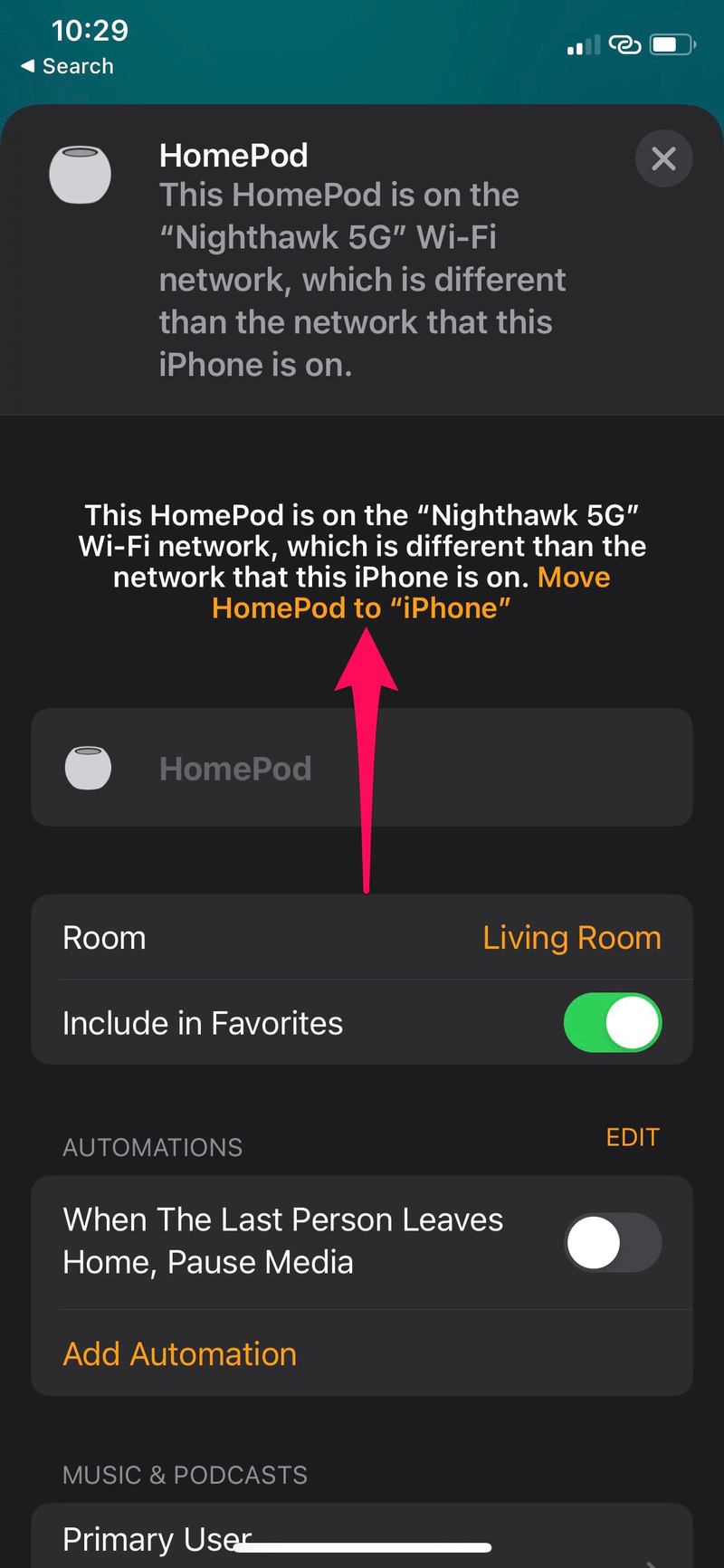 如何更改 HomePod Wi-Fi 网络