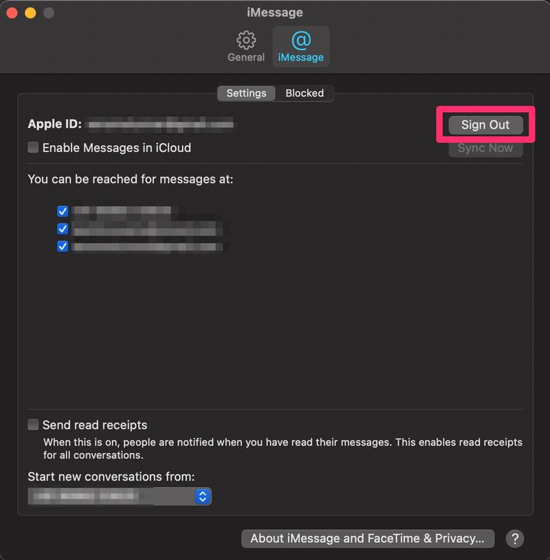 如何在 Mac 上更改 iMessage 帐户
