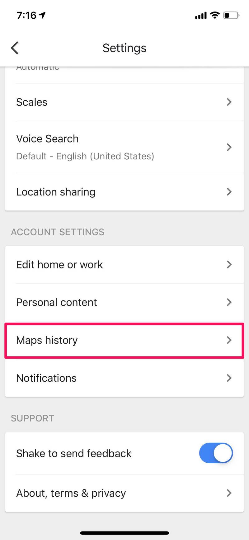 如何清除 iPhone 和 iPad 上的 Google 地图搜索历史记录