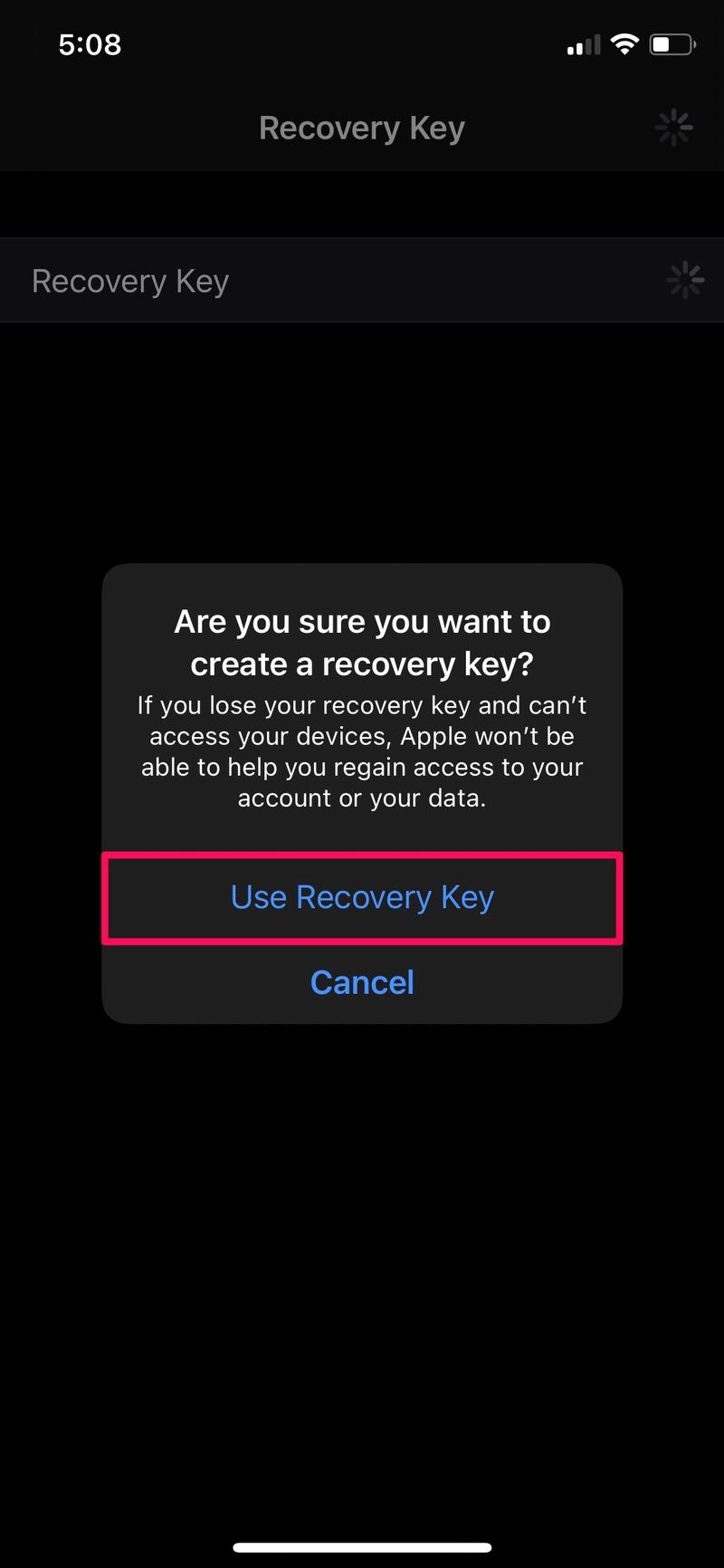 如何创建 Apple ID 恢复密钥