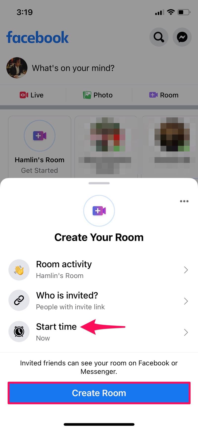 如何在 iPhone 和 iPad 上创建 Messenger 房间