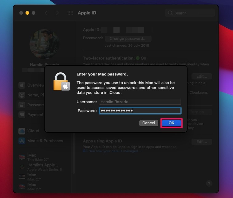 如何在 Mac 上创建 Apple ID 恢复密钥