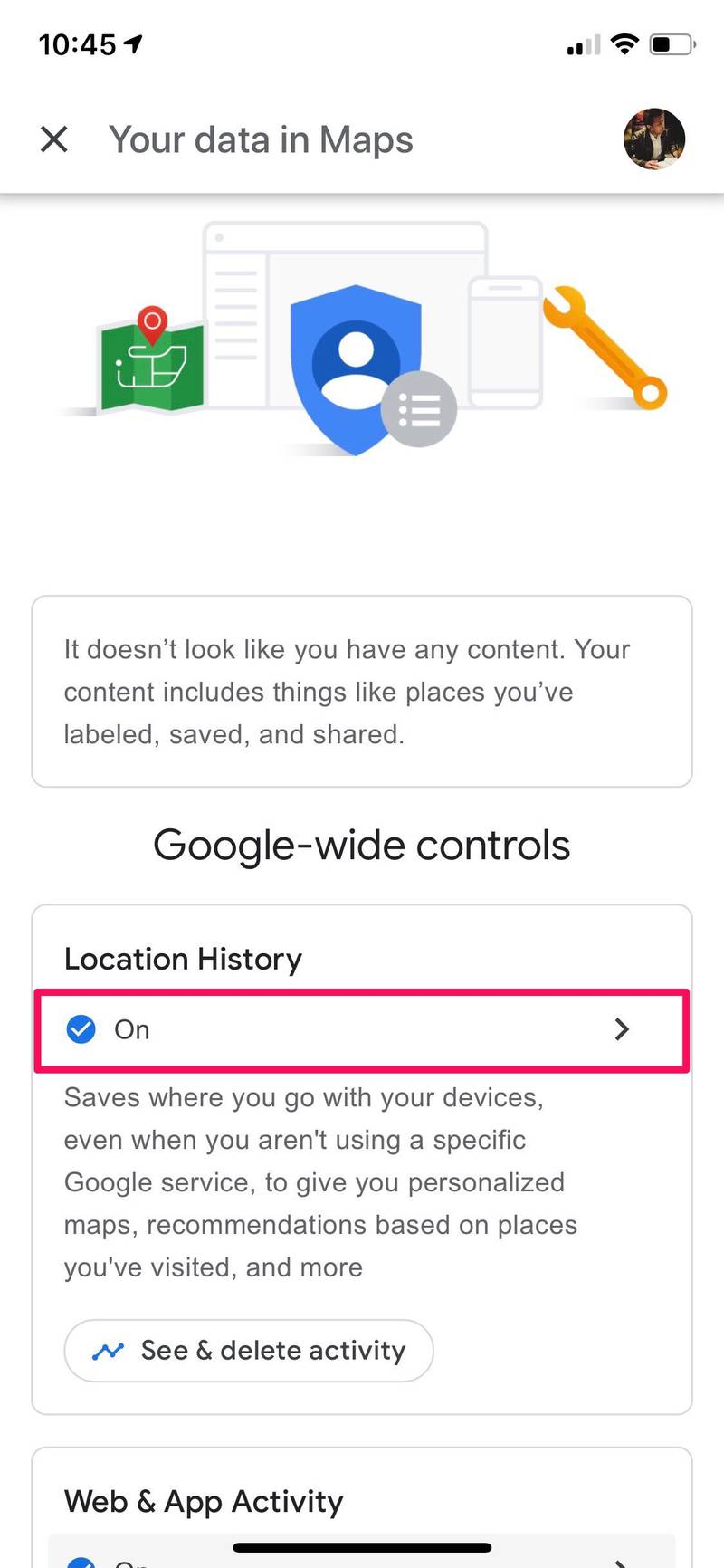 如何在 iPhone 上删除谷歌位置历史记录