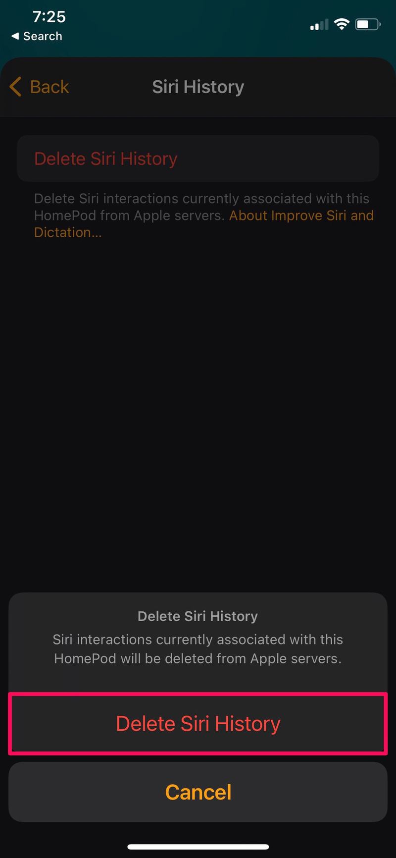 如何删除 HomePod 上的 Siri 历史记录