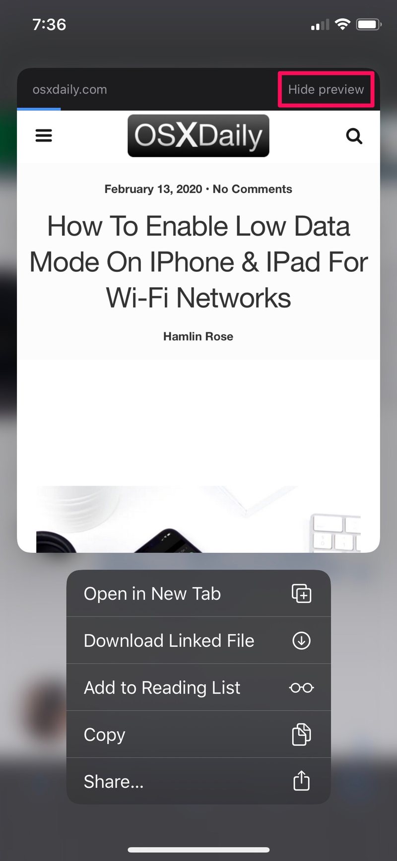 如何在 iPhone 和 iPad 上禁用 Safari 链接预览