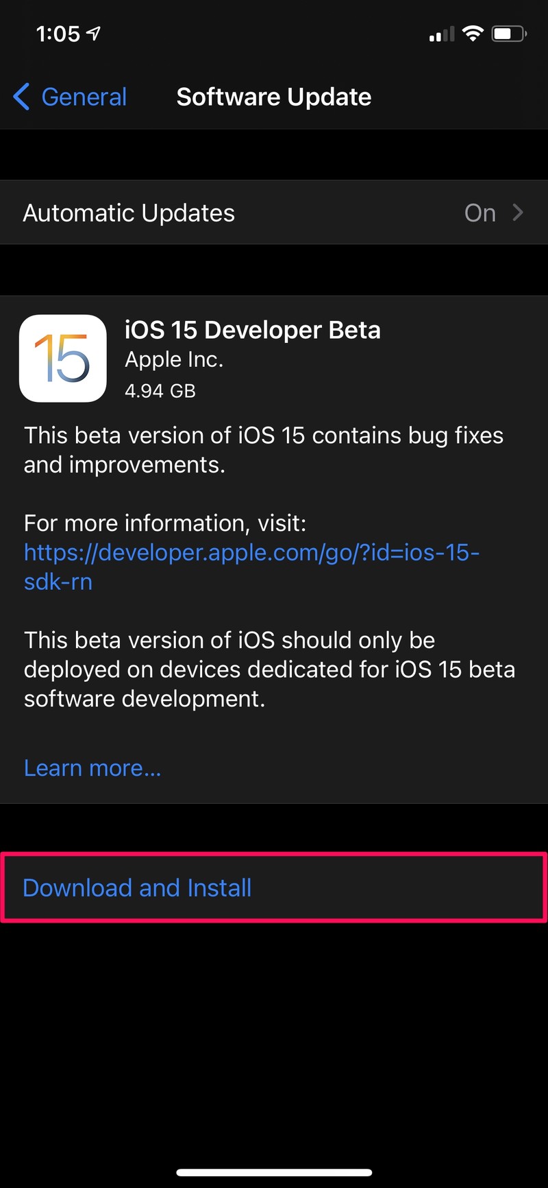 如何在 iPhone 上安装 iOS 15 Developer Beta