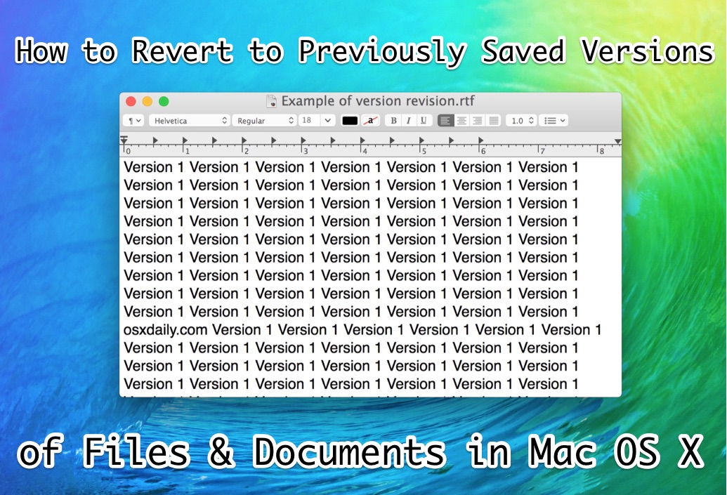 如何在 Mac OS X 中恢复到先前保存的文档版本