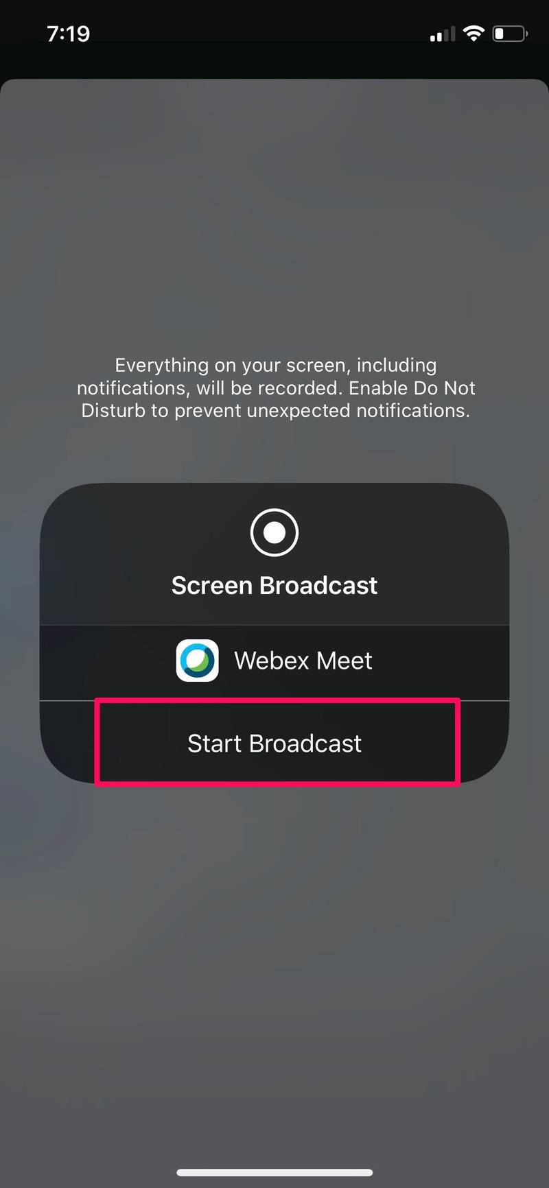 如何在 iPhone 和 iPad 上的 Webex Meetings 中进行屏幕共享
