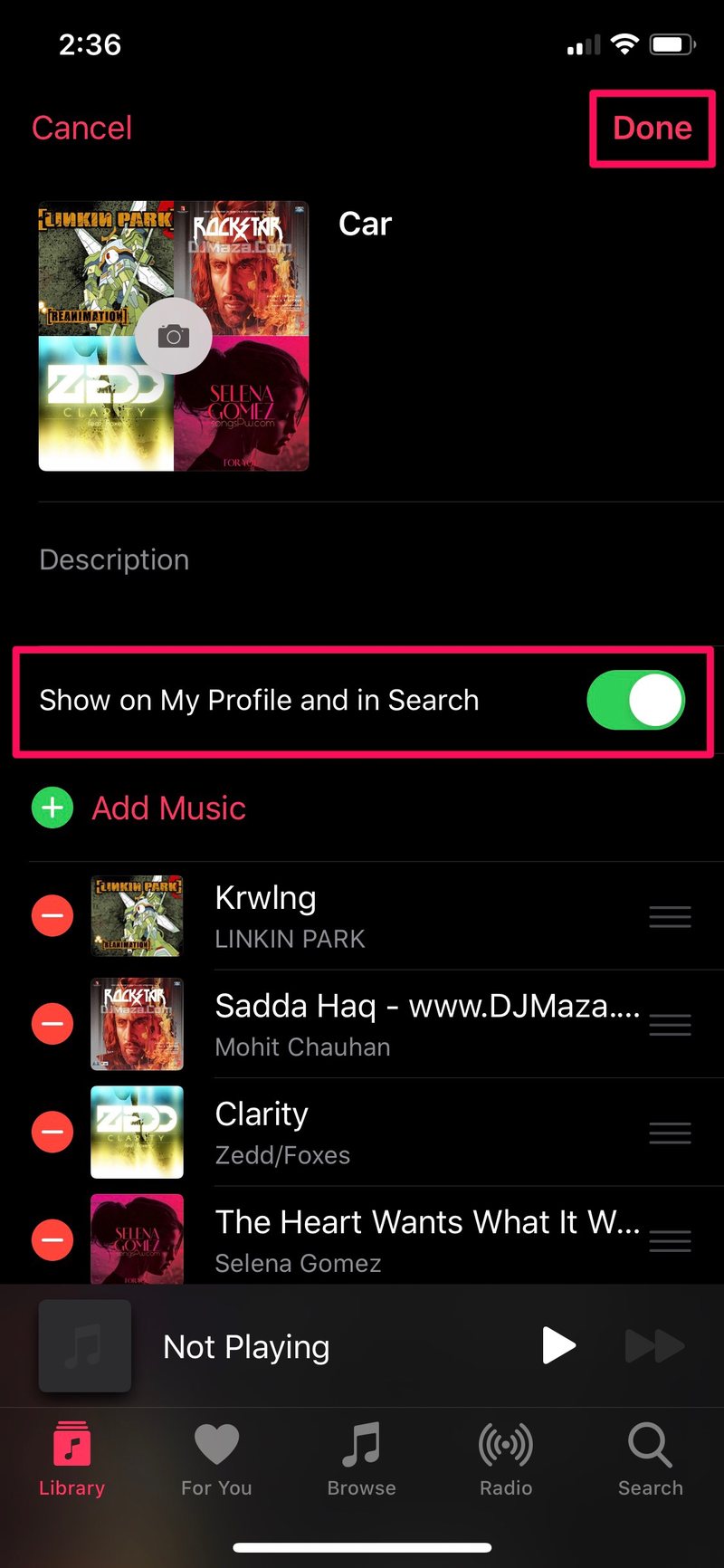 如何在 iPhone 和 iPad 上共享 Apple Music 中的播放列表