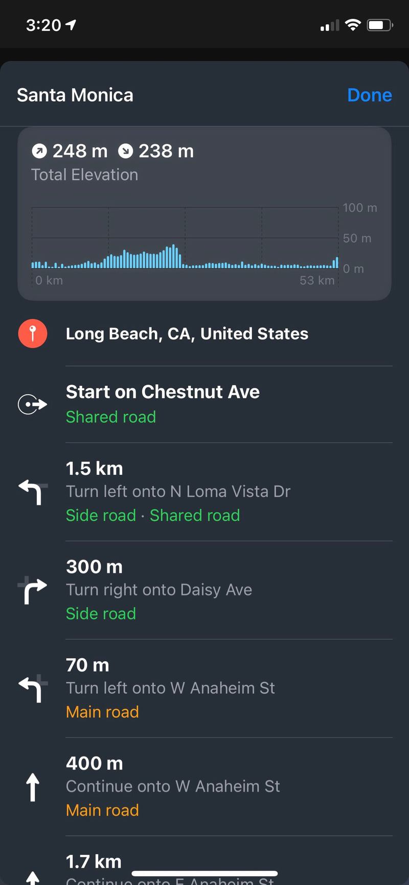 如何在 iPhone 上的地图中查看骑行路线