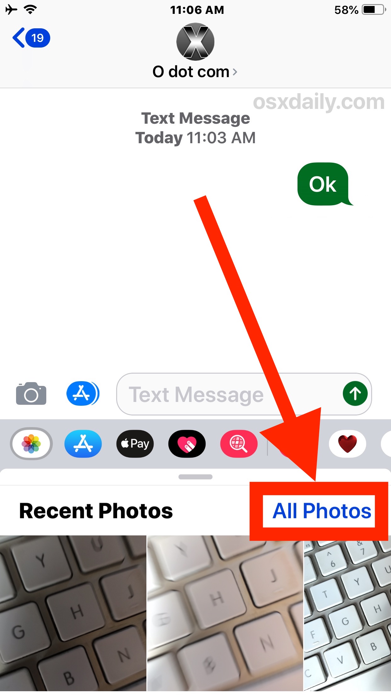 如何访问所有iOS 12 信息中的照片