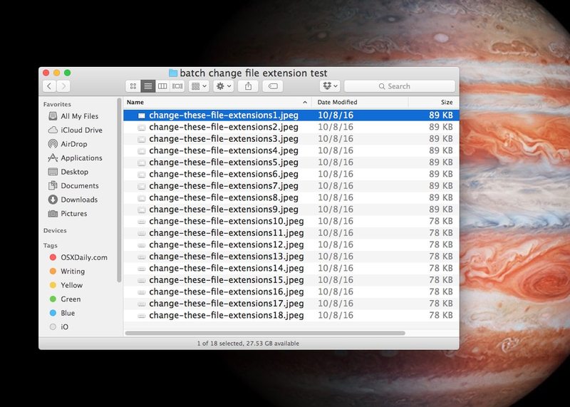 如何在 Mac 上批量更改文件扩展名