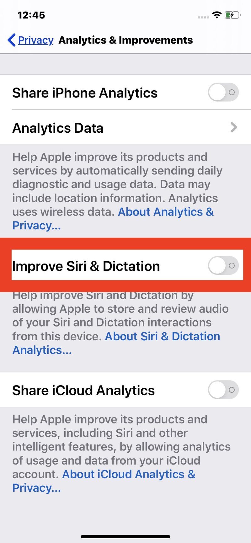 如何禁用 Siri Apple 对此设备的录音存储和收集