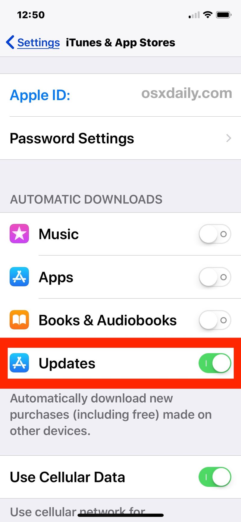 如何启用自动应用商店iOS 中的更新