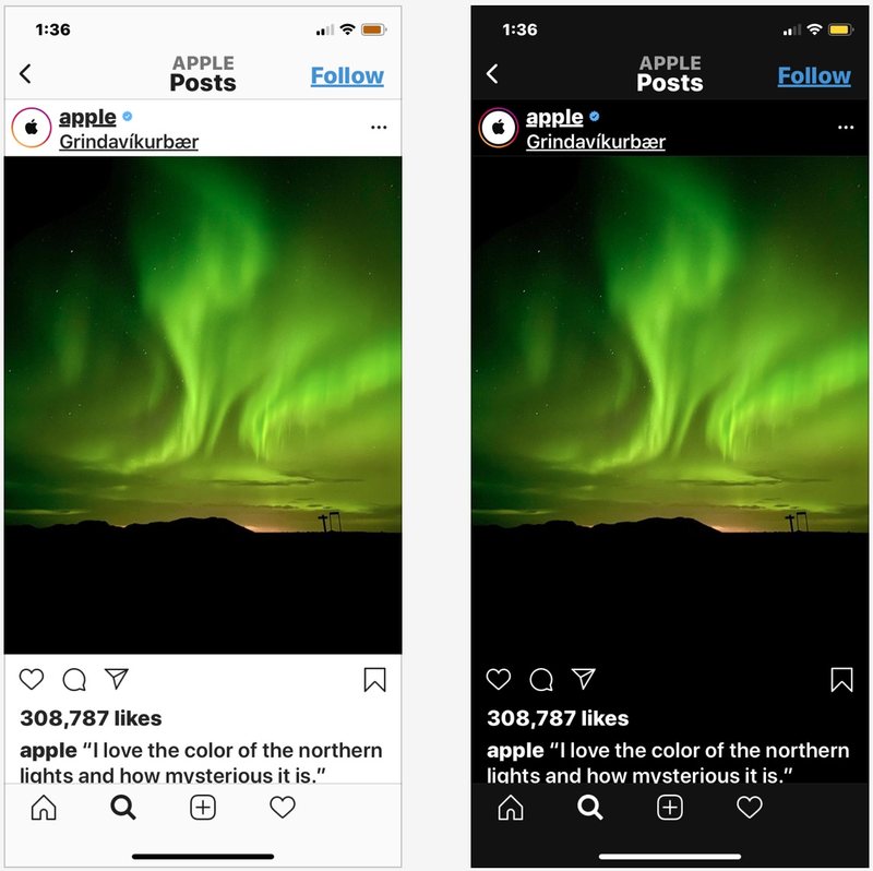 如何在 Instagram 上启用深色模式手机” />  </p>
<p>想在深色模式下使用 Instagram？当然可以，您可以轻松打开此功能，享受 iPhone 版 Instagram 中较暗的界面选项。</p>
<p>在 iPhone 或 Android 的 Instagram 中启用深色模式可能比在许多其他手动控制的应用程序中使用深色模式更容易，这是因为 Instagram 尊重系统级界面并自动调整。本文将解释 Instagram 深色模式的工作原理、使用方法、启用方法以及关闭方法。</p>
<p>基本上，这意味着在 Instagram 上启用深色模式就是<a href=