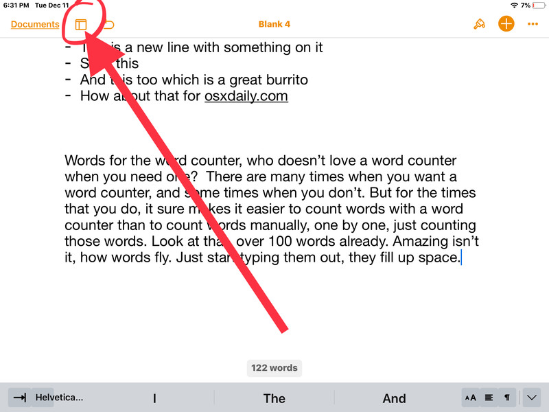 如何启用单词计数器适用于 iOS 的页面