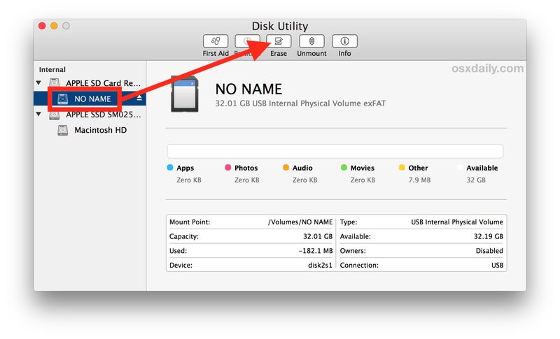 如何在 Mac 上格式化 SD 卡
