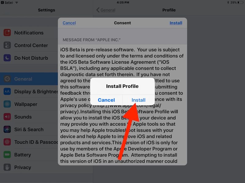 安装 iOS 12 公测配置文件