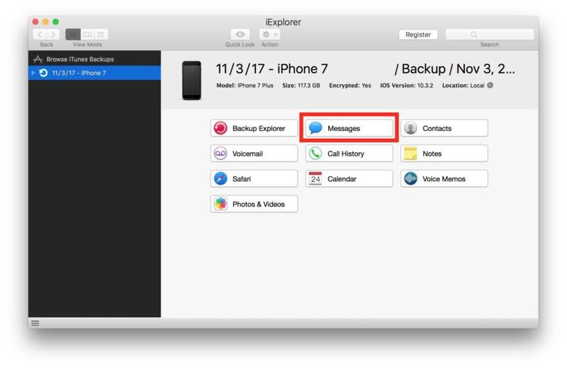 如何保存 iPhone使用 iExplorer 向计算机发送消息