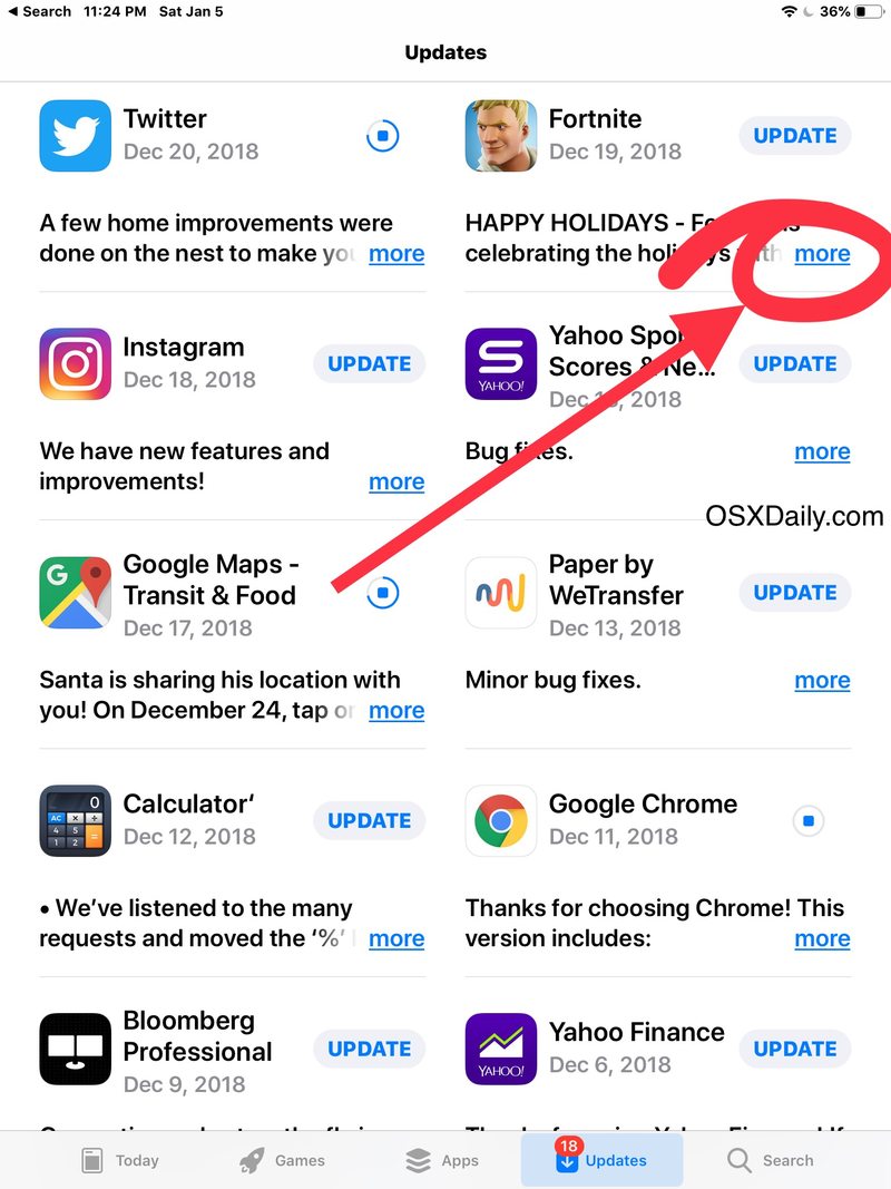 如何查看iOS 中 App Store 更新的大小