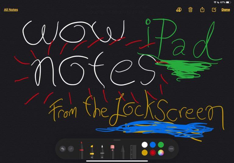 在 iPad 上从锁定屏幕使用 Apple Pencil 记下笔记