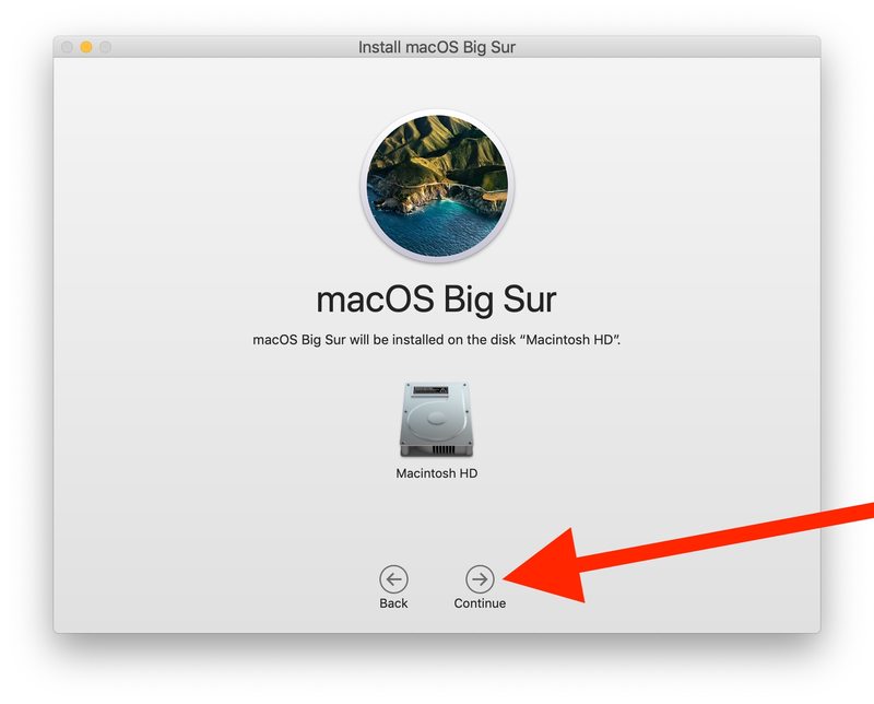 选择目标驱动器并安装 macOS Big Sur