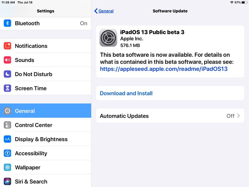 iPadOS 13 公测版 3 下载