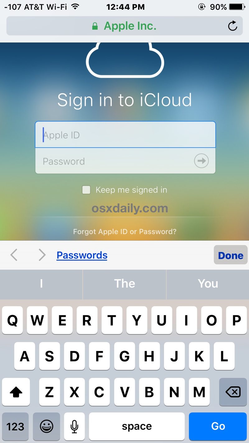 访问并登录从 iPhone、iPad 或 iPod touch 在 Safari 中访问 iCloud.com 登录页面