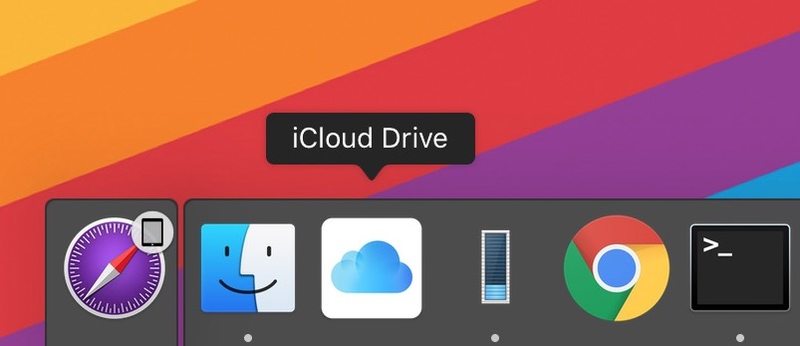 Mac 上 Dock 中的 iCloud Drive