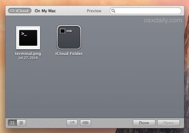 从 OS X iCloud 文件制作的 iCloud 文件夹浏览器