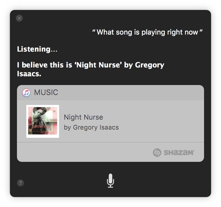使用 Siri 识别 Mac 上正在播放的歌曲