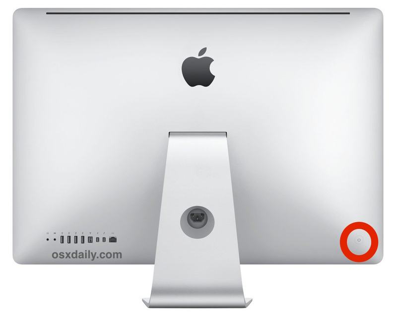 iMac 电源按钮位置