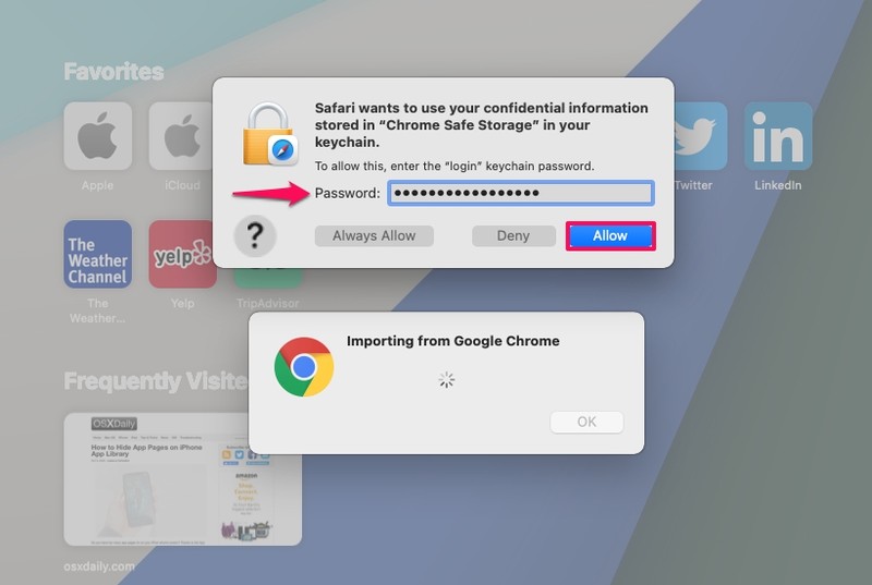 如何将密码和登录名从 Chrome 导入到 Mac 上的 Safari