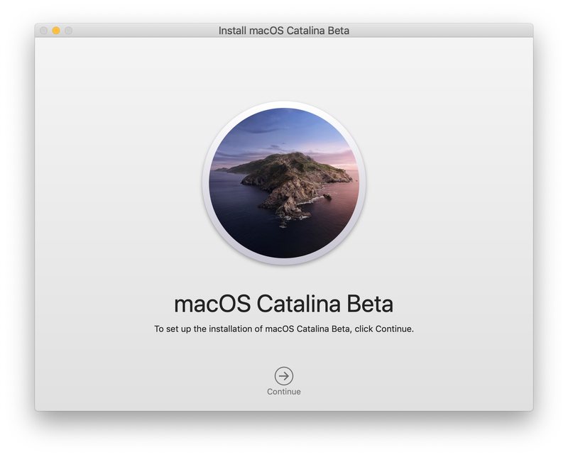 安装 MacOS Catalina Beta 屏幕
