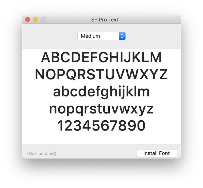 在 Mac 上安装 San Francisco SF 字体包