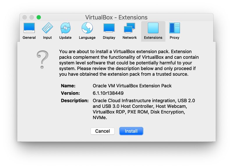 安装 VirtualBox 扩展包