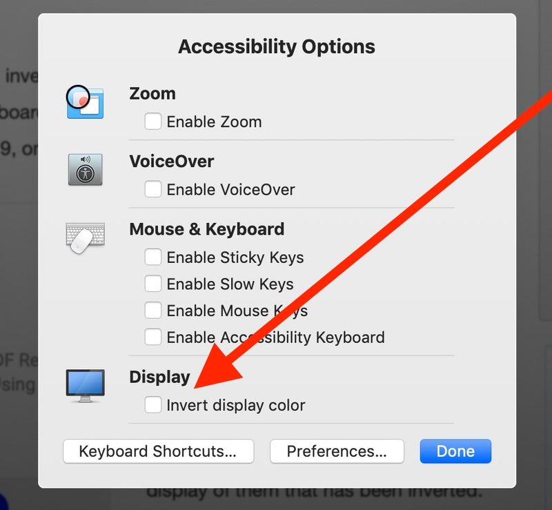 如何在 Mac 上反转屏幕颜色