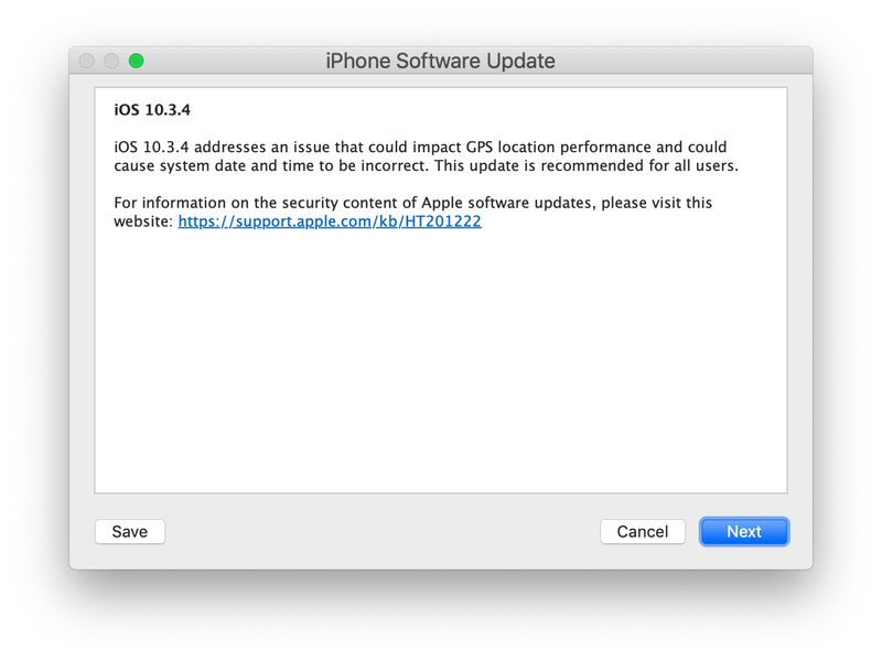 iOS 10.3 .4 iPhone 5 的详细信息