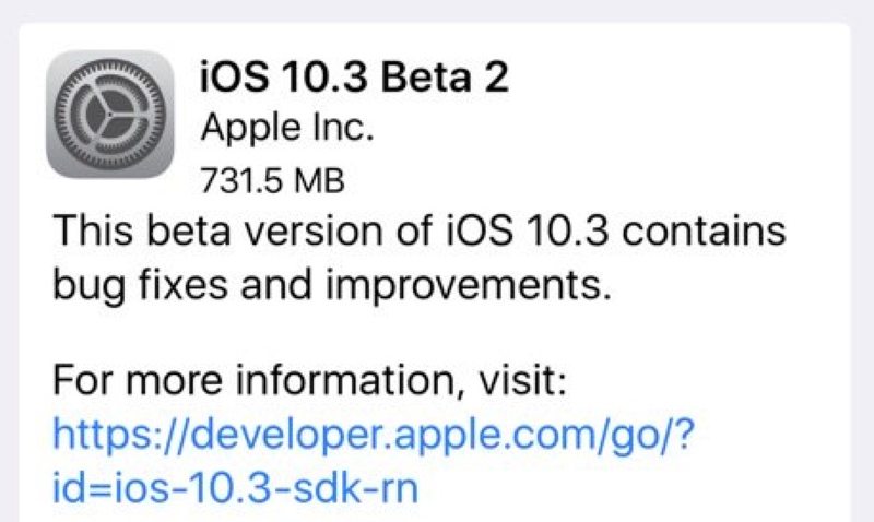 iOS 10.3 beta 2 ota 下载