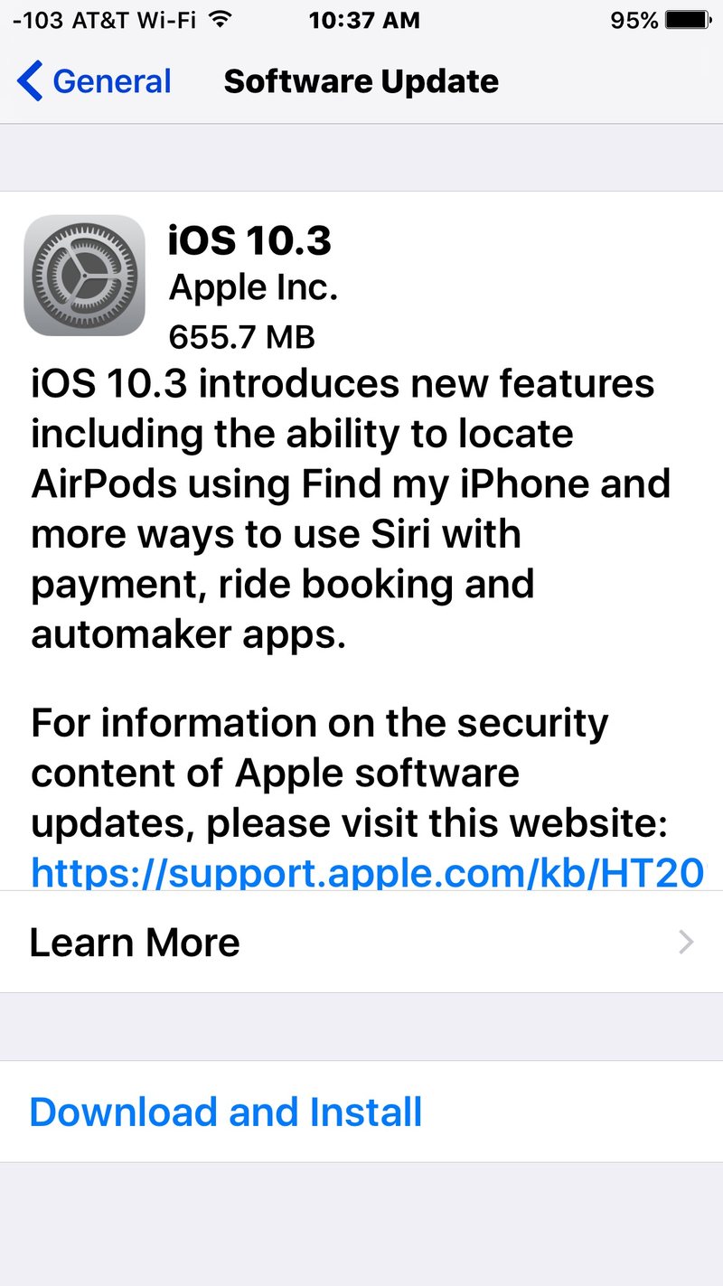 iOS 10.3更新下载