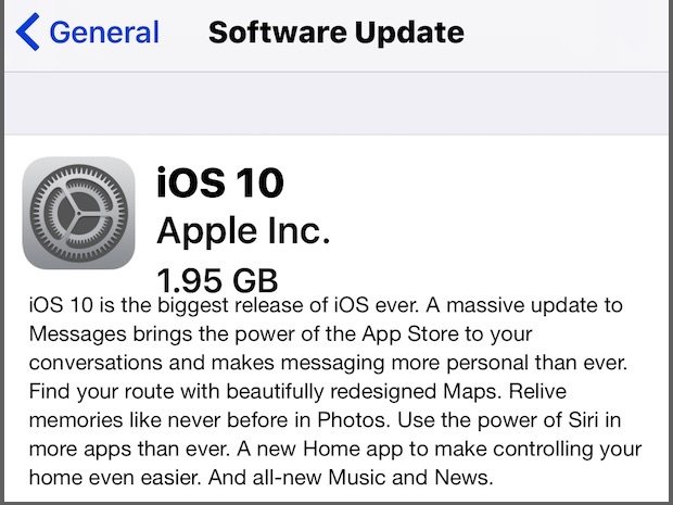 iOS 10更新OTA下载