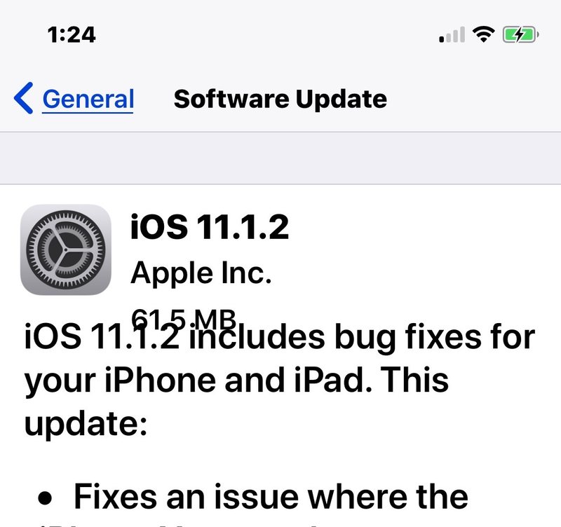 iOS 11.1.2 更新