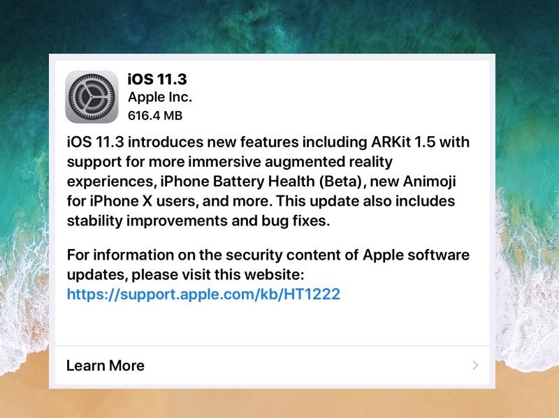 iOS 11.3 下载更新