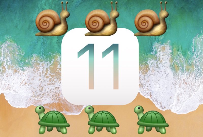 如果感觉慢，请加快 iOS 11