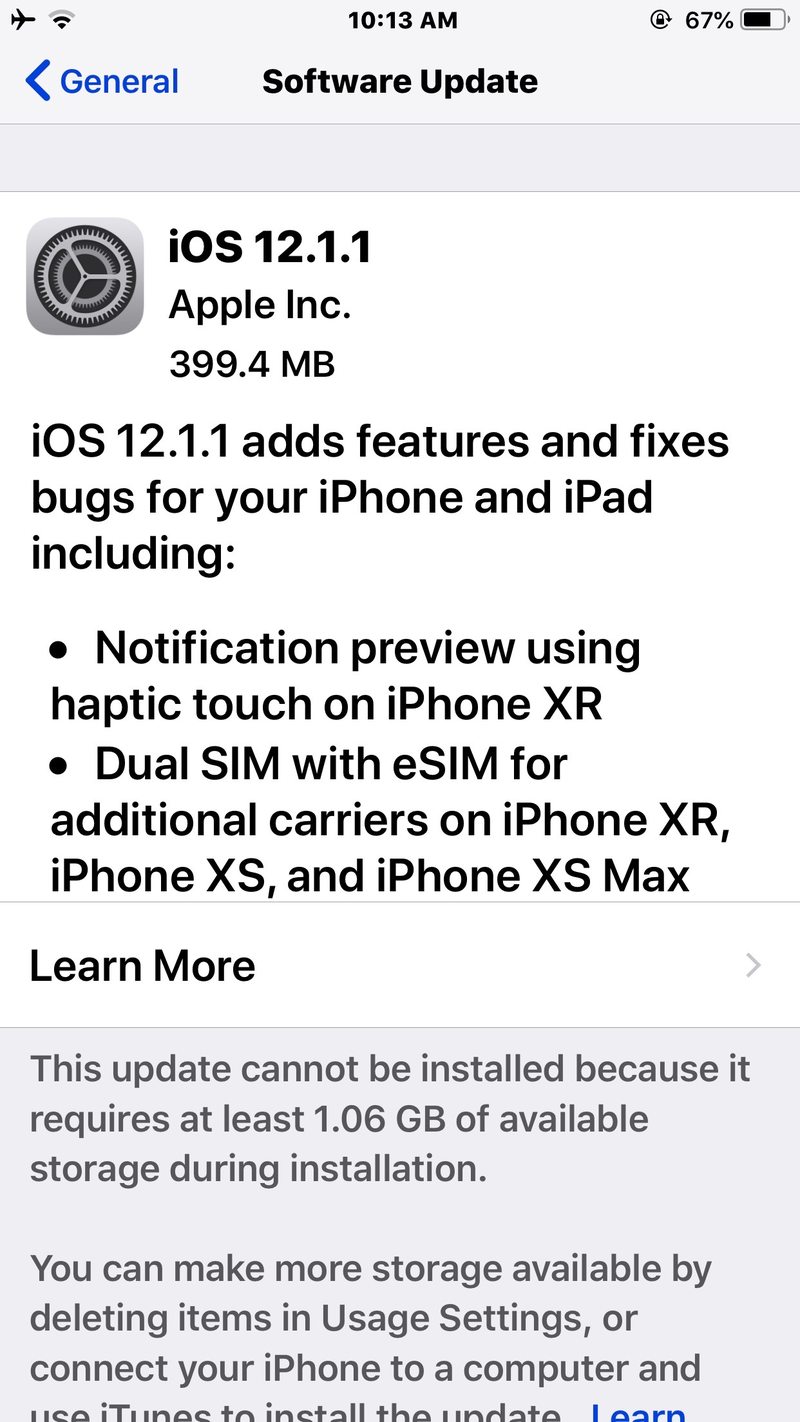 iOS 12.1.1更新下载