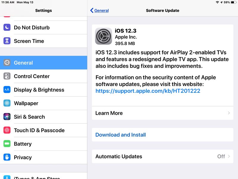 适用于 iPhone 和 iPad 的 iOS 12.3 更新