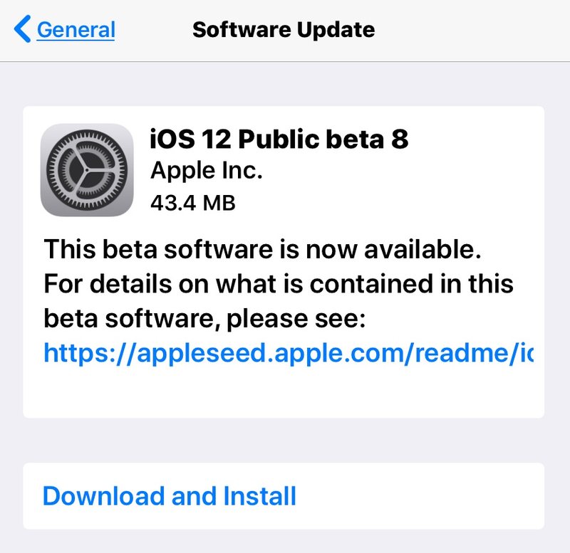 iOS 12 公测版8 个可用下载